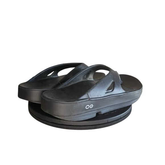 OOFOS OOriginal Recovery Sandals Slip On Size M10 W12 Black - Picture 4 of 6